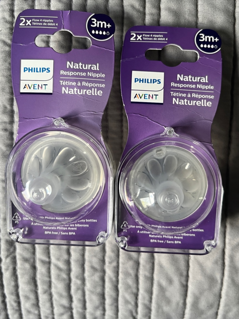 Philips Avent Natural Response Silicone Nipple - Clear (3m+) - Pack of 2